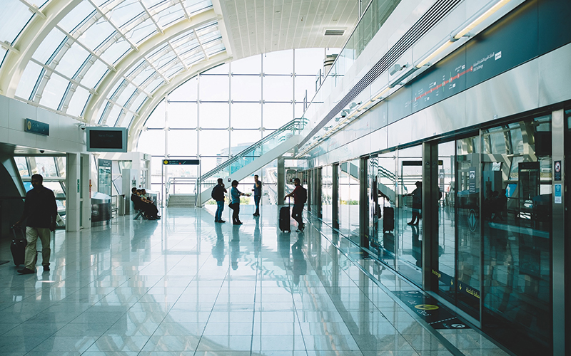 People waiting in airport