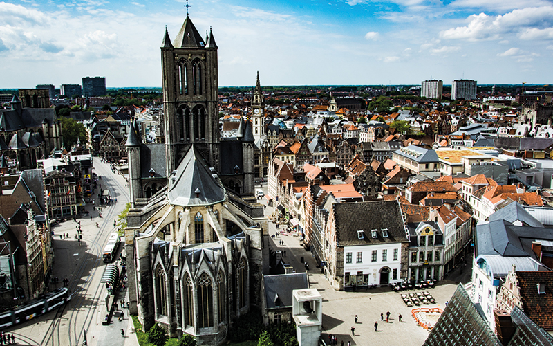 Aerial view of Belgium square