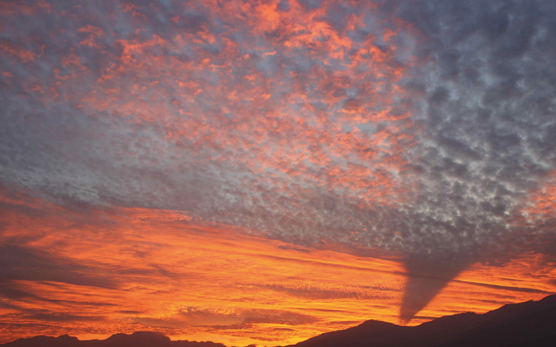 Fiery red sunset