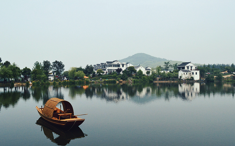 Boat on still waters in China