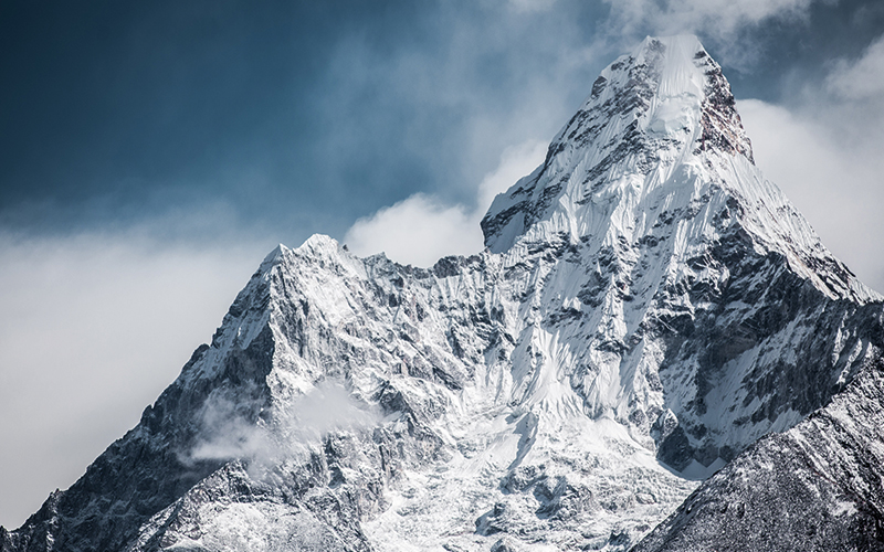 Steep mountain peaks