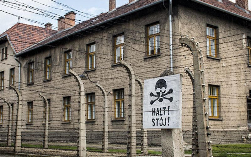 Wire fence in Auschwitz