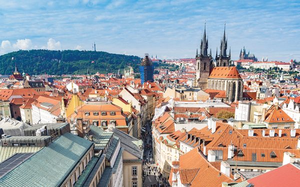 Aerial view of Prague