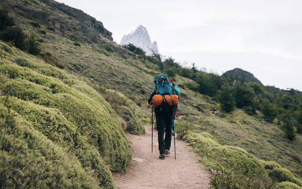 Person hiking in South America