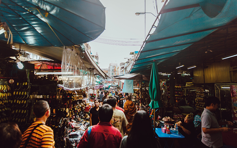 Busy Thailand market