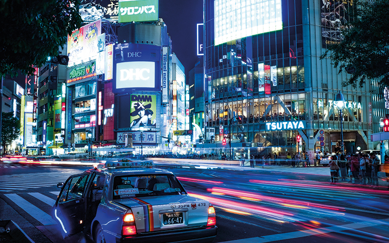 Traffic trails in Japan