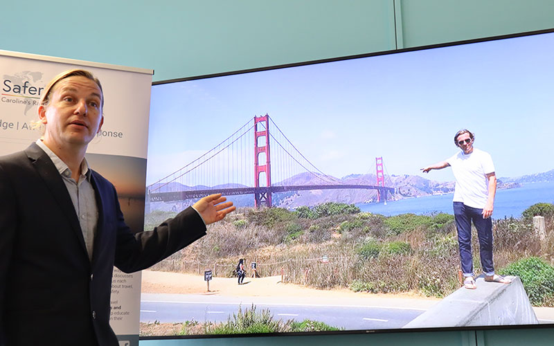 Richard Stuttle taking about Golden Gate Bridge