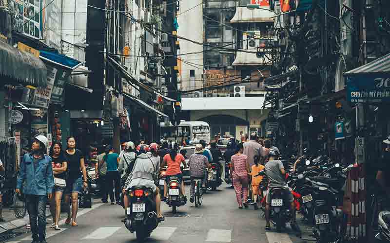 Busy street in Vietnam