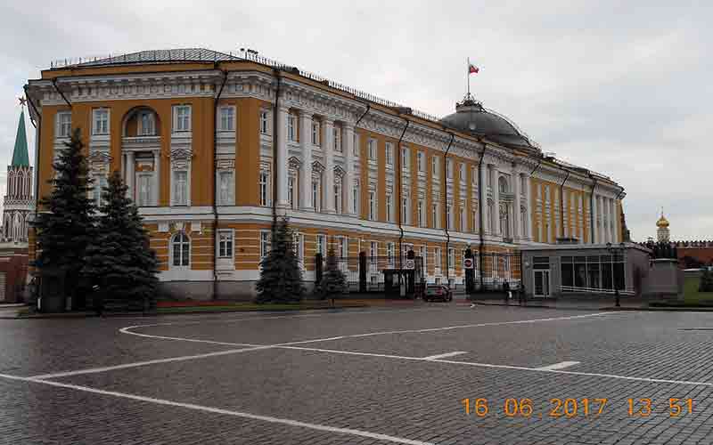 Orange and white building