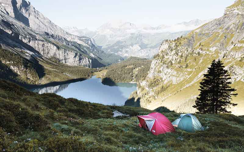 Tents in the mountains