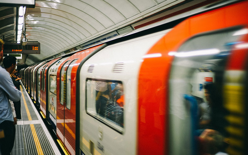 Train in London underground