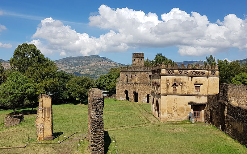 Rock structures and old buildings