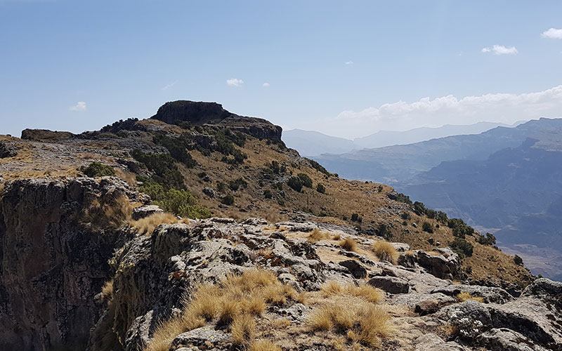 Sunny day over mountain hills