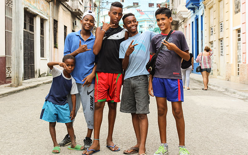 Group of people posing for photo