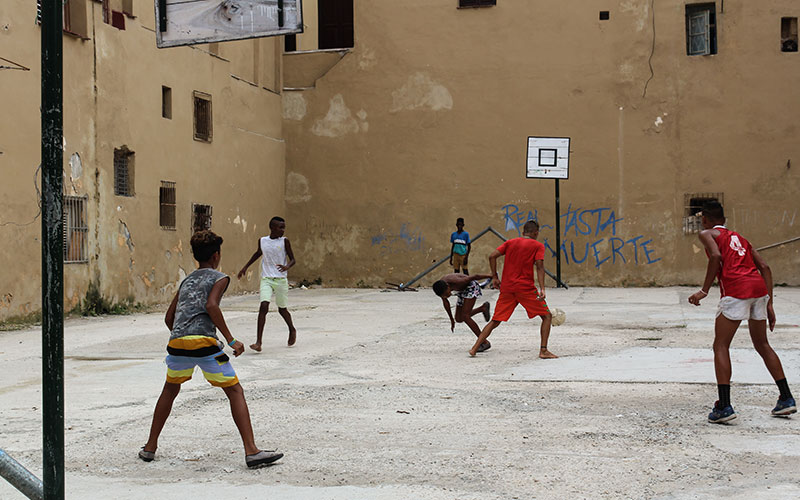 People playing basketball