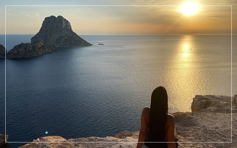 Looking out over the Ibiza sunset
