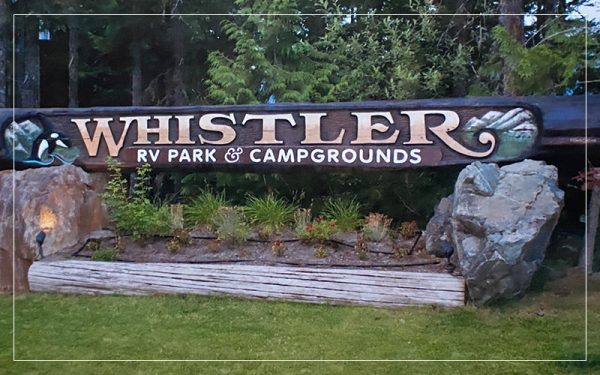 Whistler RV Park and Campground sign