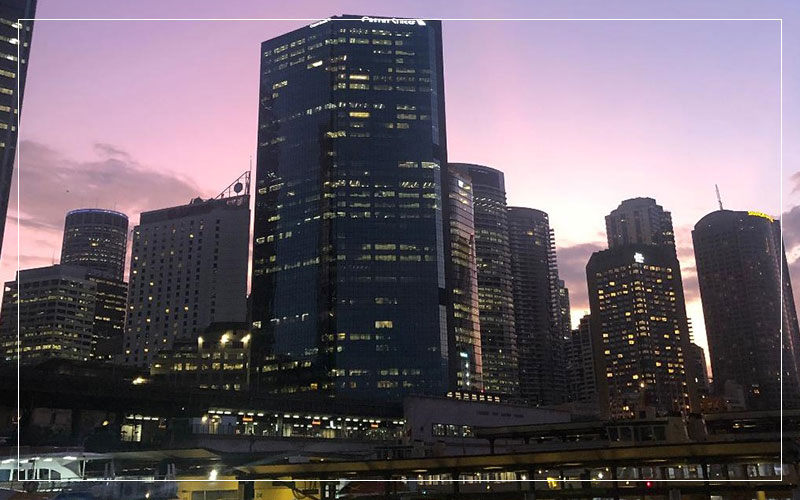 Sydney cityscape at sunset