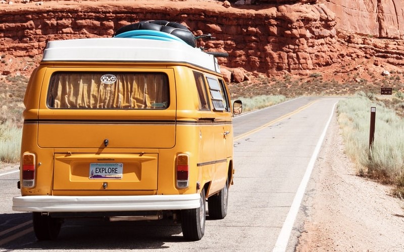 Yellow campervan