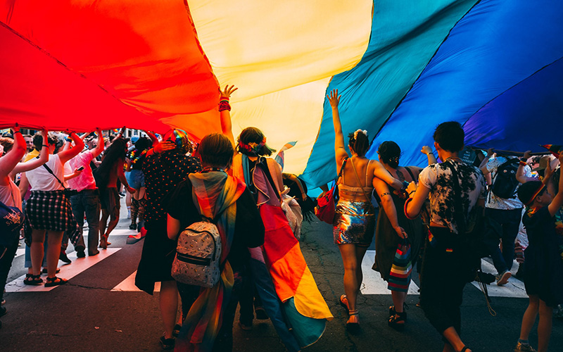 Washington Pride parade and flag