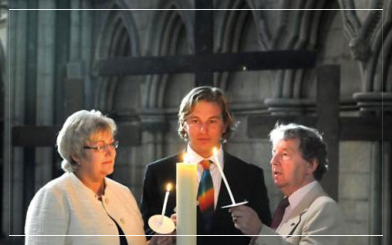 Richard Stuttle, Marjorie Marks-Stuttle and Alan Stuttle remembering Caroline Stuttle